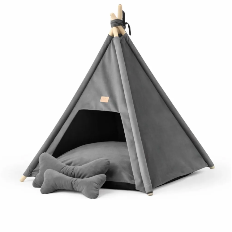 TeePee stan Golden dog 70 x 70 x 90 cm - sivý